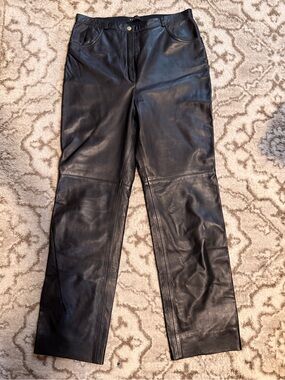 Escada Black Leather Pants